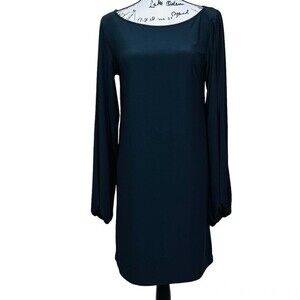 Laundry by Design black  dress women ballon split  sleeve size S goth academia